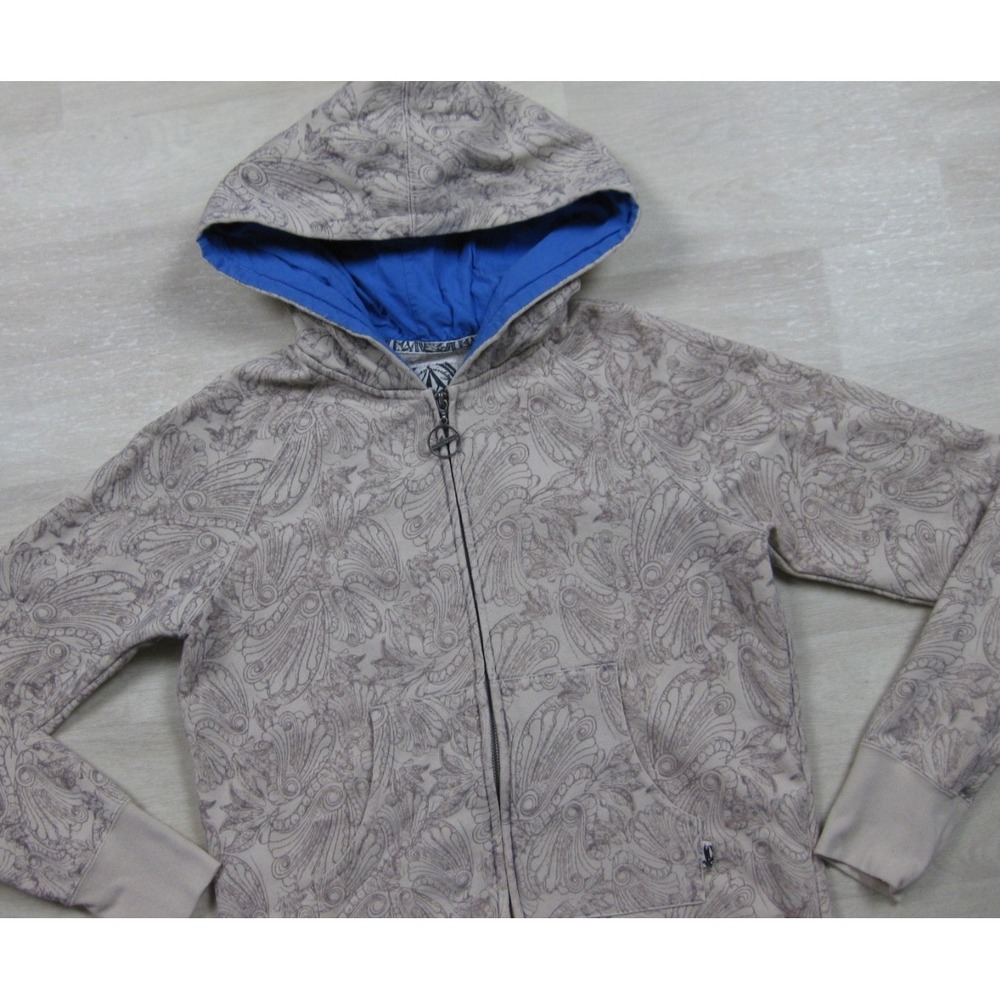Y2K Volcom Zip Hoodie Women's (L) "Wallpaper Vintage" Grunge Skate 2000s - Picture 3 of 12